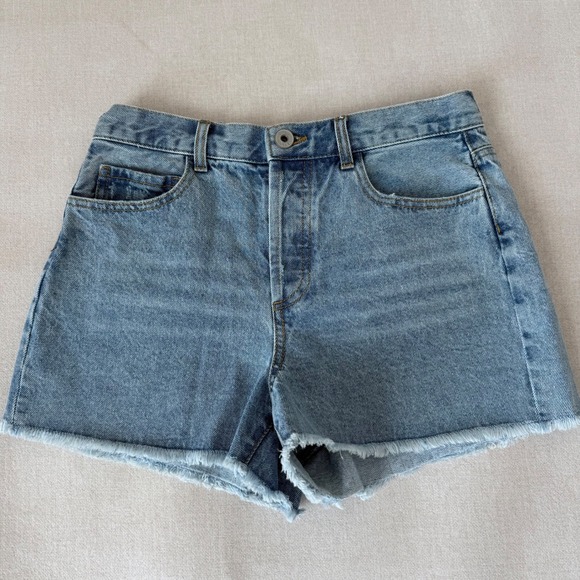 Every Pants - EVERY High Waisted Denim Shorts Button Fly Raw Frayed Hem Festival Indie 28